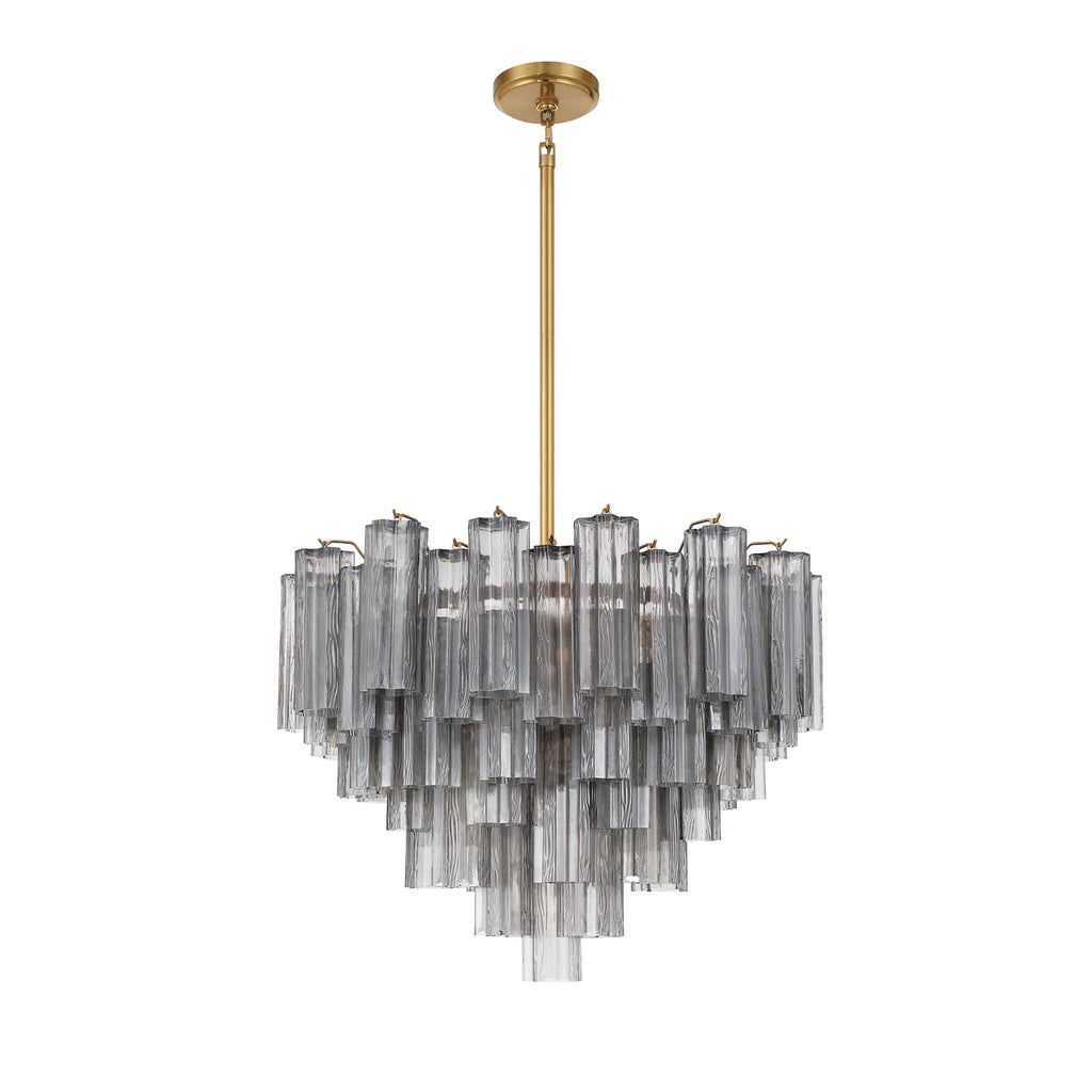Crystorama Addis 12 Light Aged Brass Chandelier