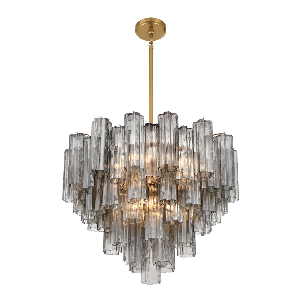 Crystorama Addis 12 Light Aged Brass Chandelier