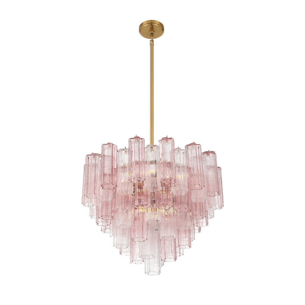 Crystorama Addis 12 Light Aged Brass Chandelier