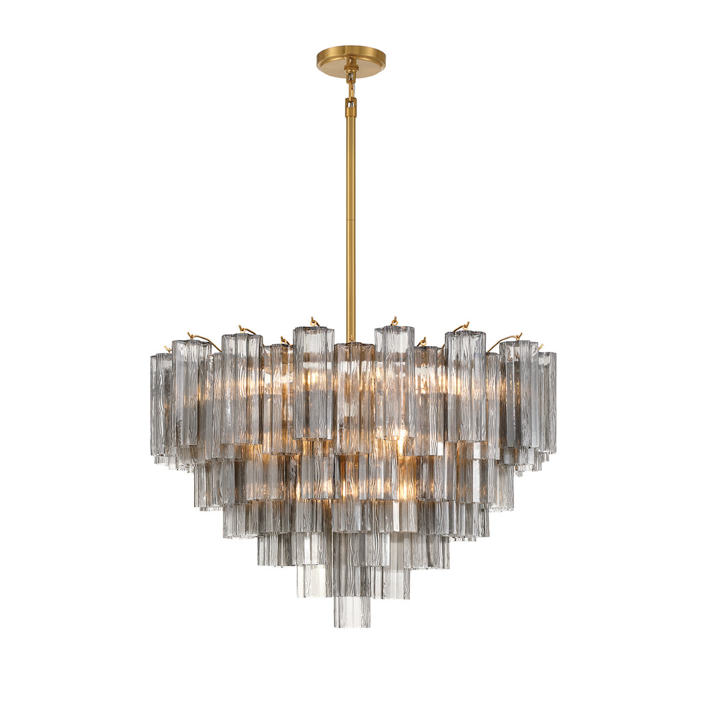 Crystorama Addis 16 Light Aged Brass Chandelier