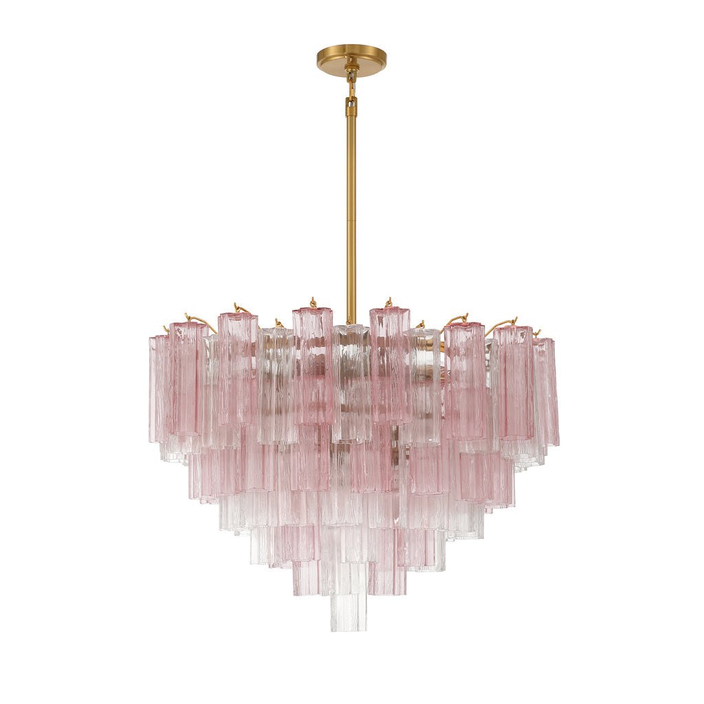 Crystorama Addis 16 Light Aged Brass Chandelier