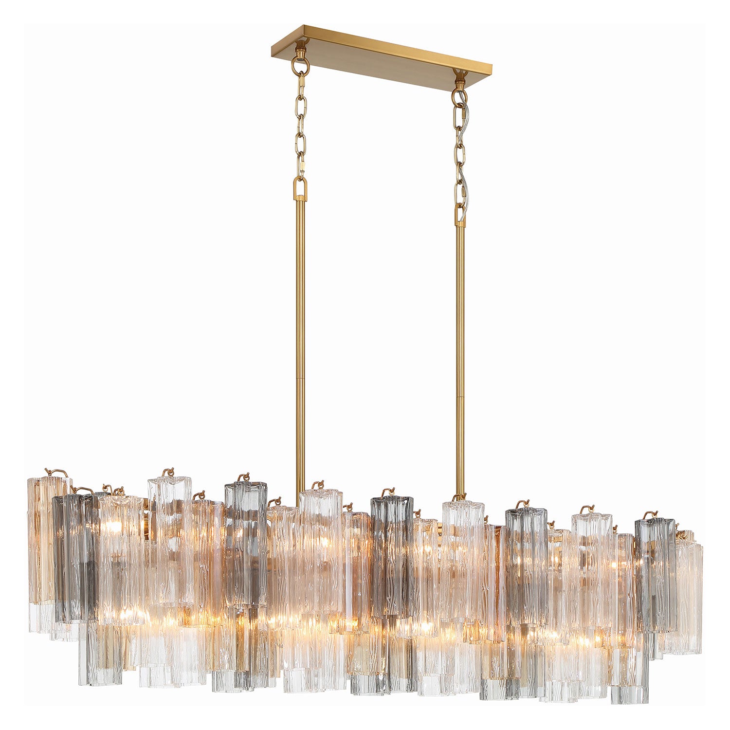 Crystorama Addis Brass Linear Chandelier