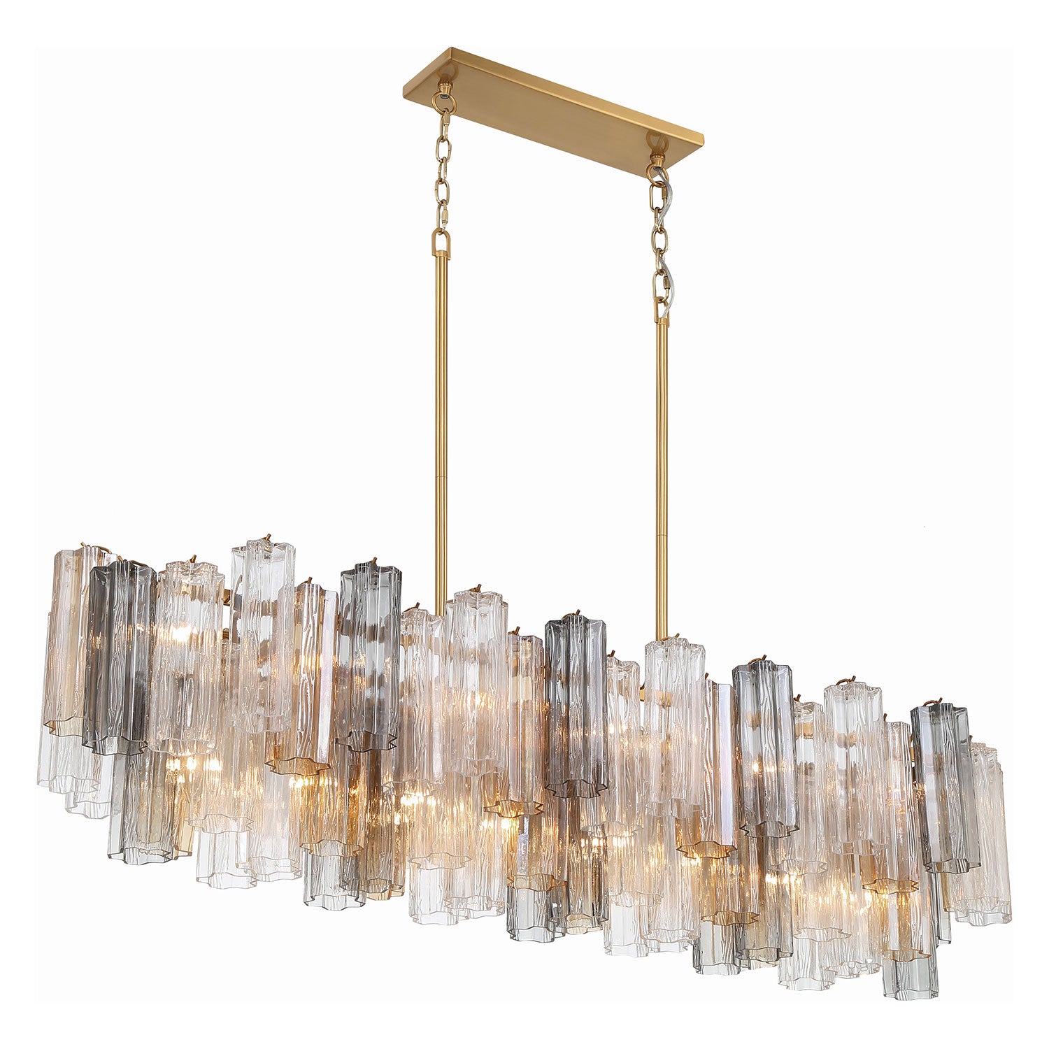 Crystorama Addis Brass Linear Chandelier