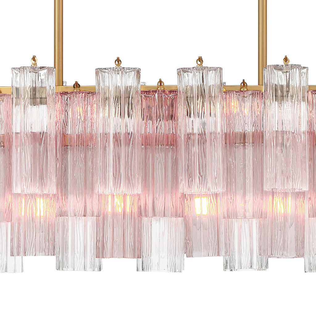 Crystorama Addis 14 Light Aged Brass Linear Chandelier