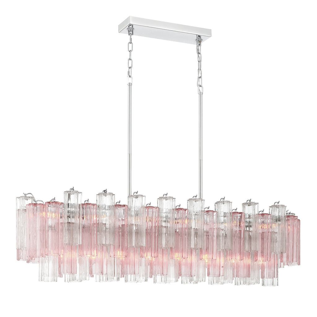 Crystorama Addis 14 Light Polished Chrome Linear Chandelier