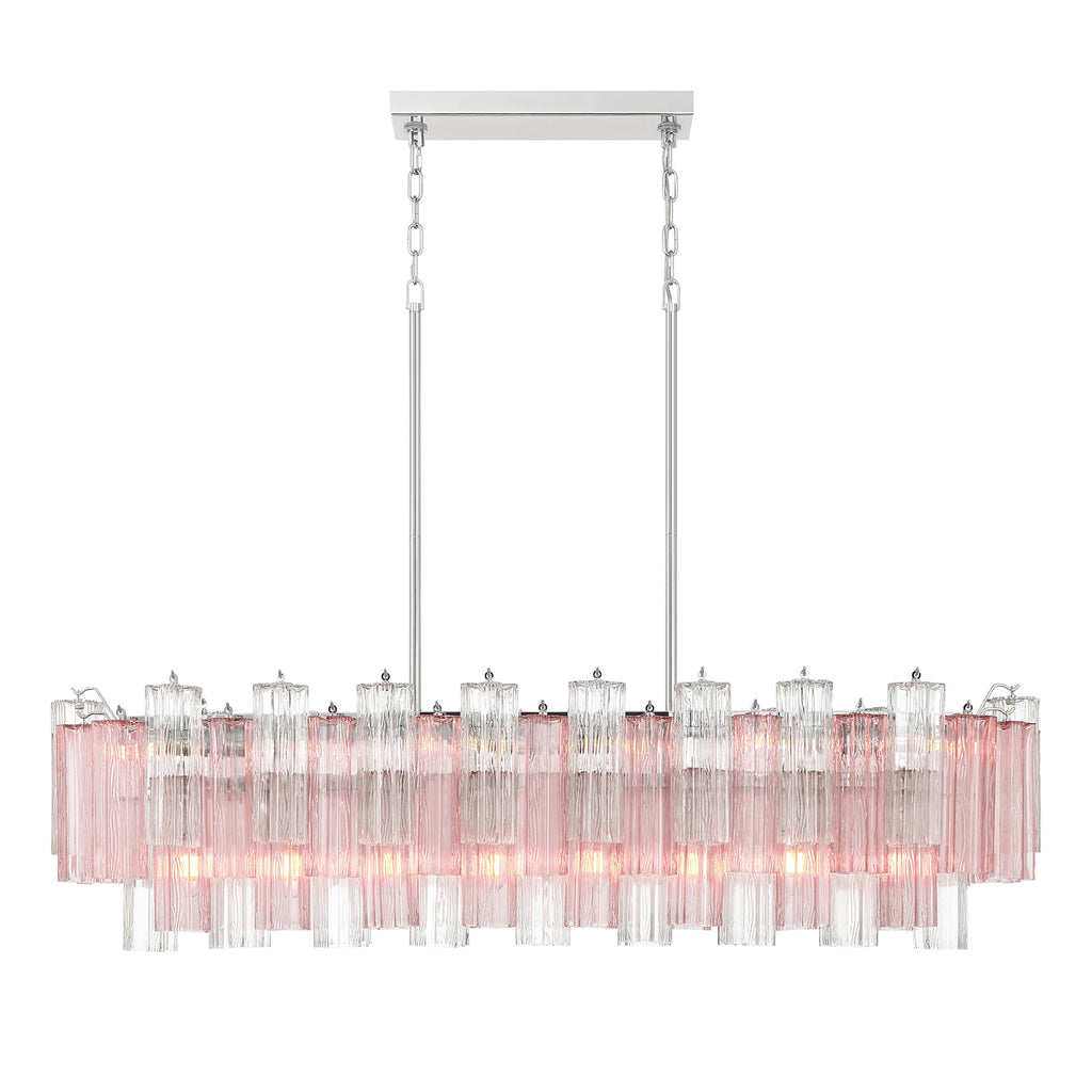 Crystorama Addis 14 Light Polished Chrome Linear Chandelier