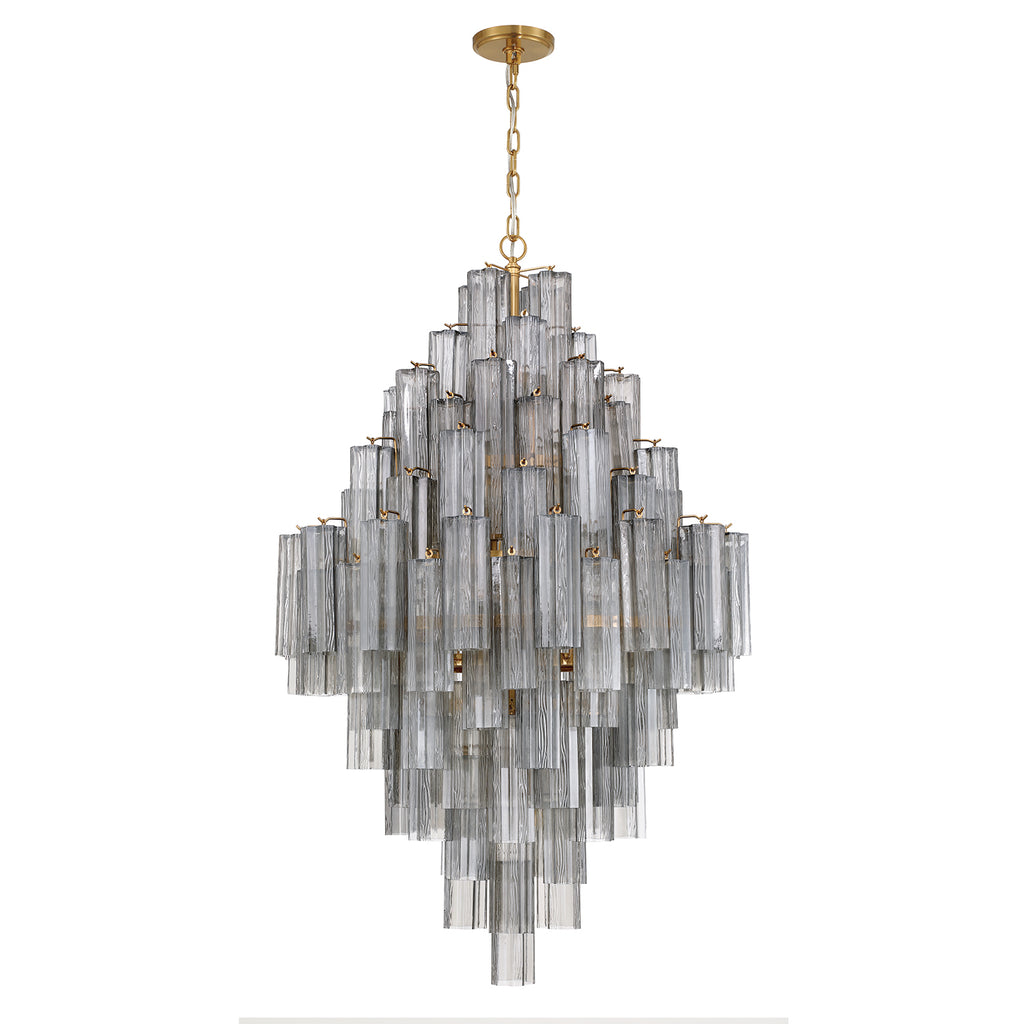 Crystorama Addis 20 Light Aged Brass Chandelier