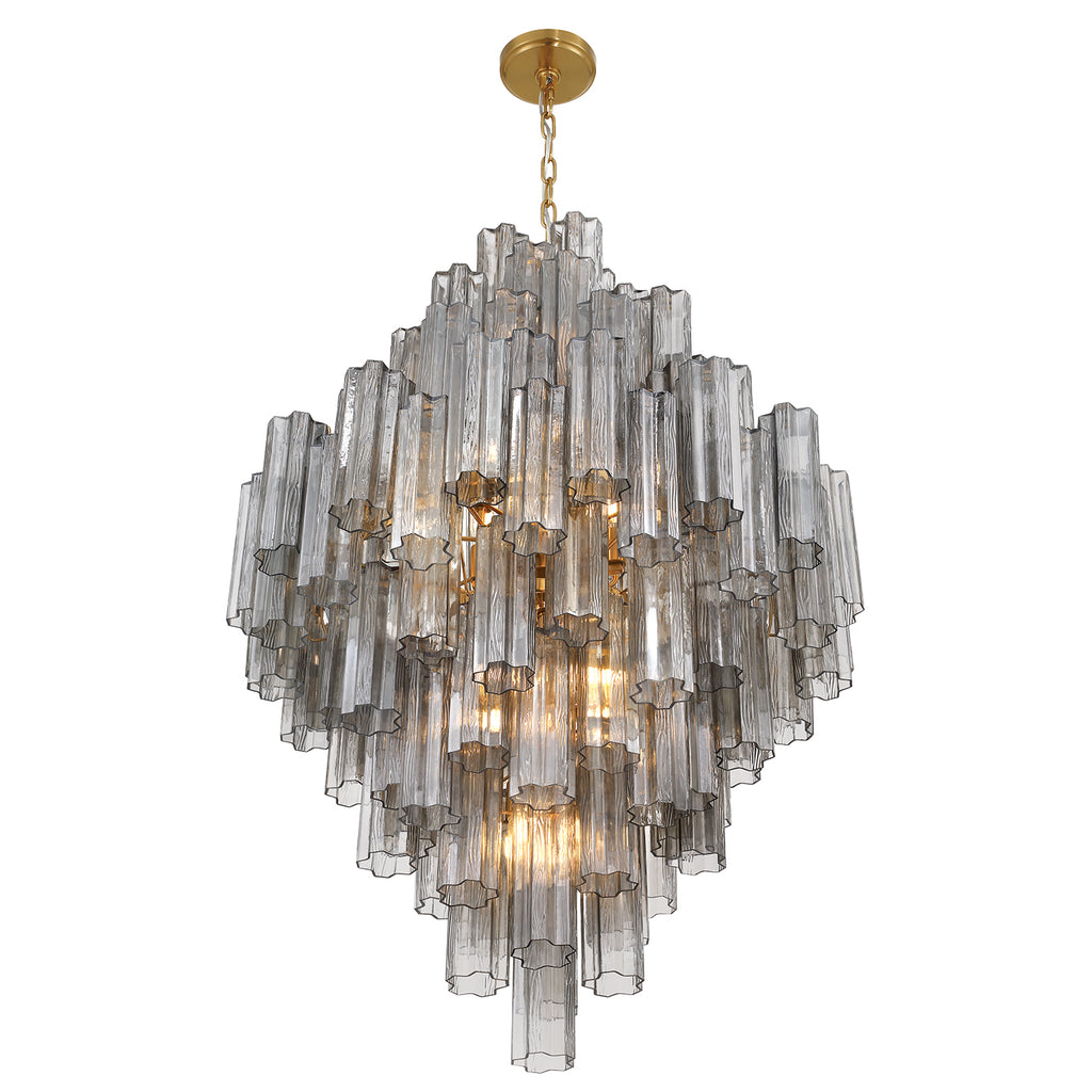 Crystorama Addis 20 Light Aged Brass Chandelier