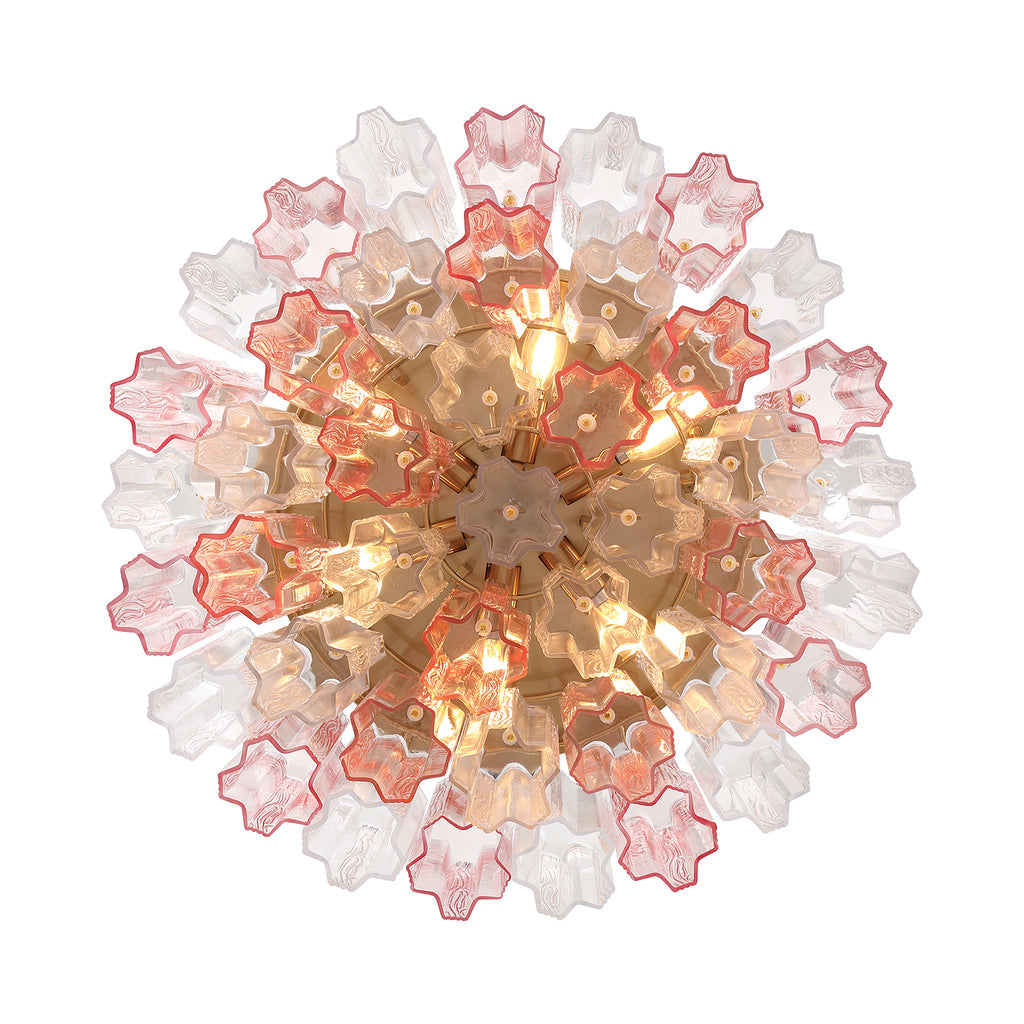 Crystorama Addis 7 Light Aged Brass Flush Mount