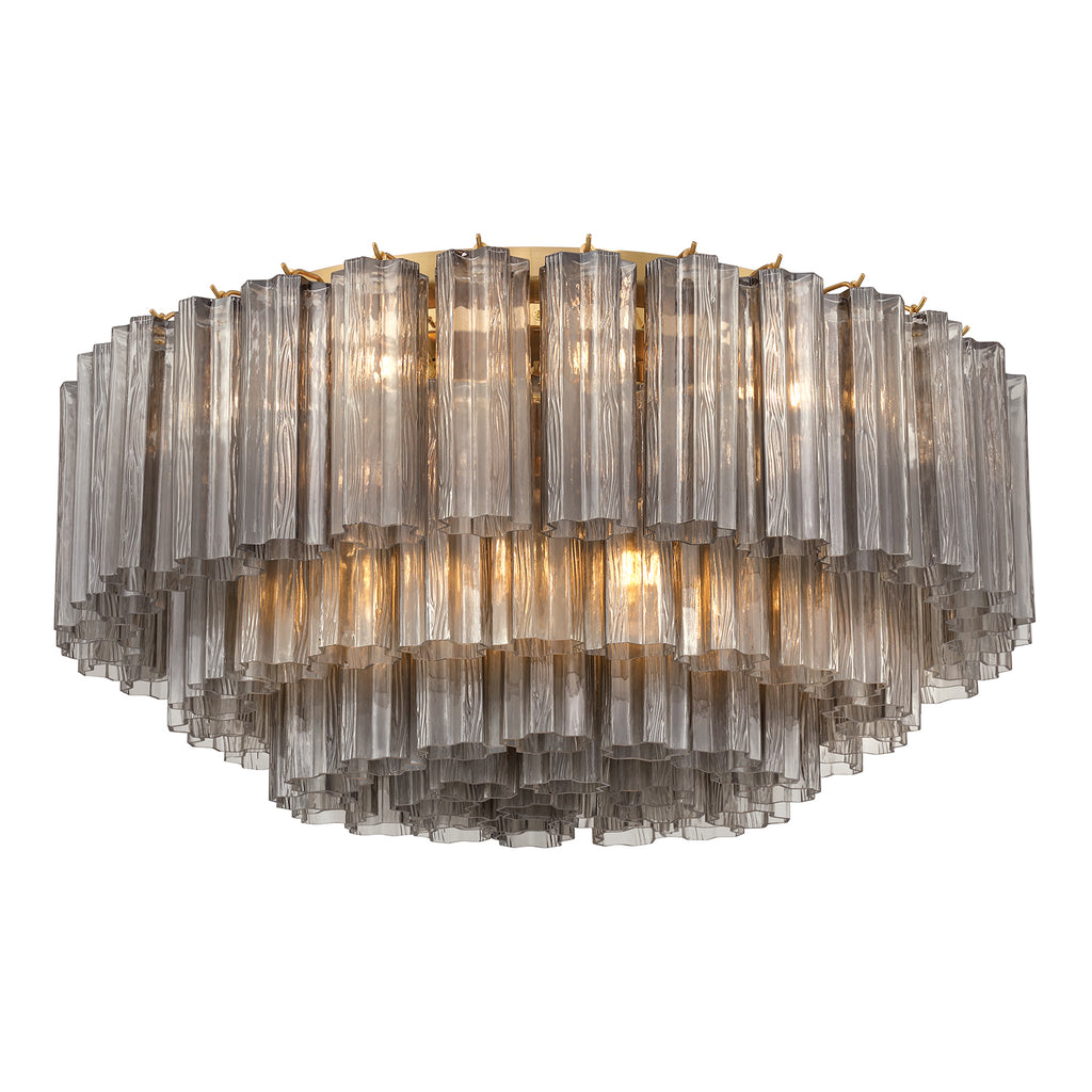 Crystorama Addis 16 Light Aged Brass Flush Mount