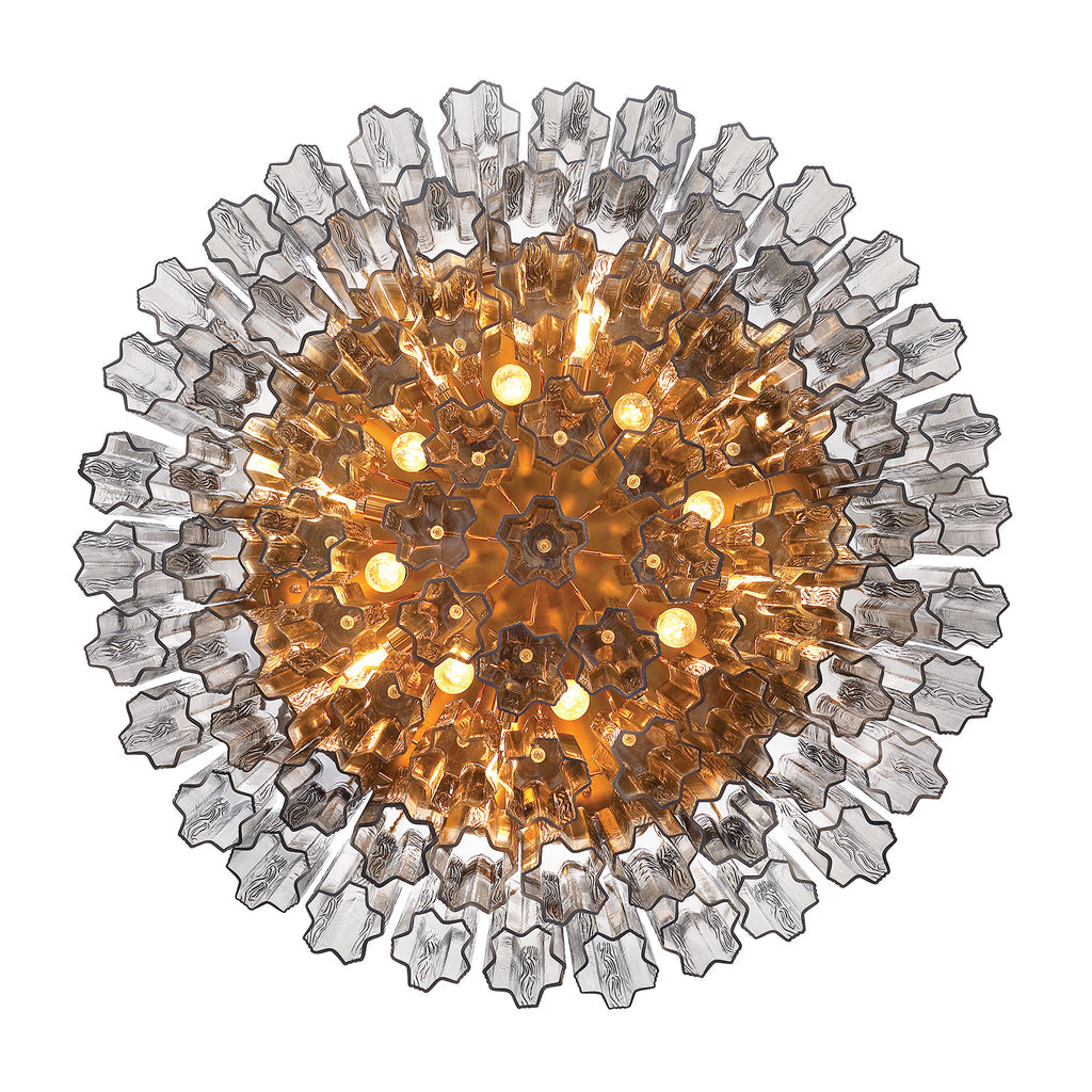 Crystorama Addis 16 Light Aged Brass Flush Mount