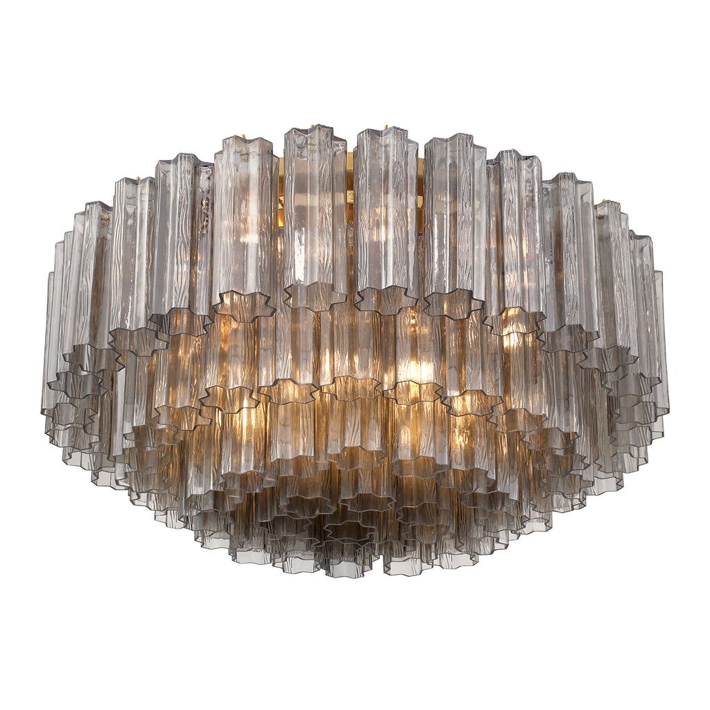 Crystorama Addis 16 Light Aged Brass Flush Mount