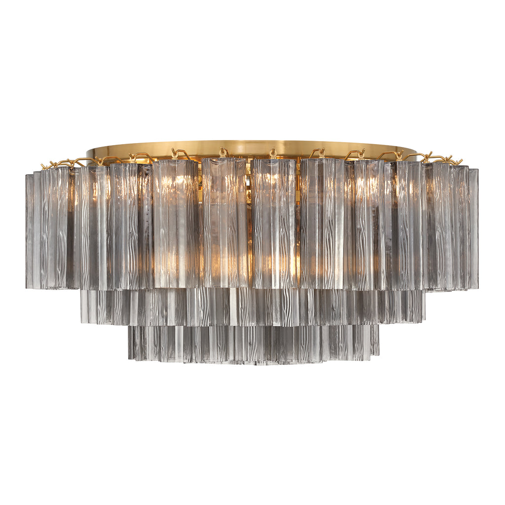 Crystorama Addis 16 Light Aged Brass Flush Mount