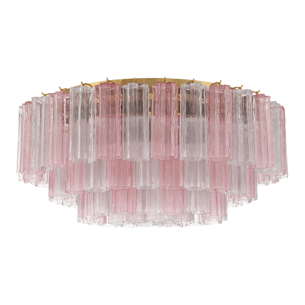 Crystorama Addis 16 Light Aged Brass Flush Mount