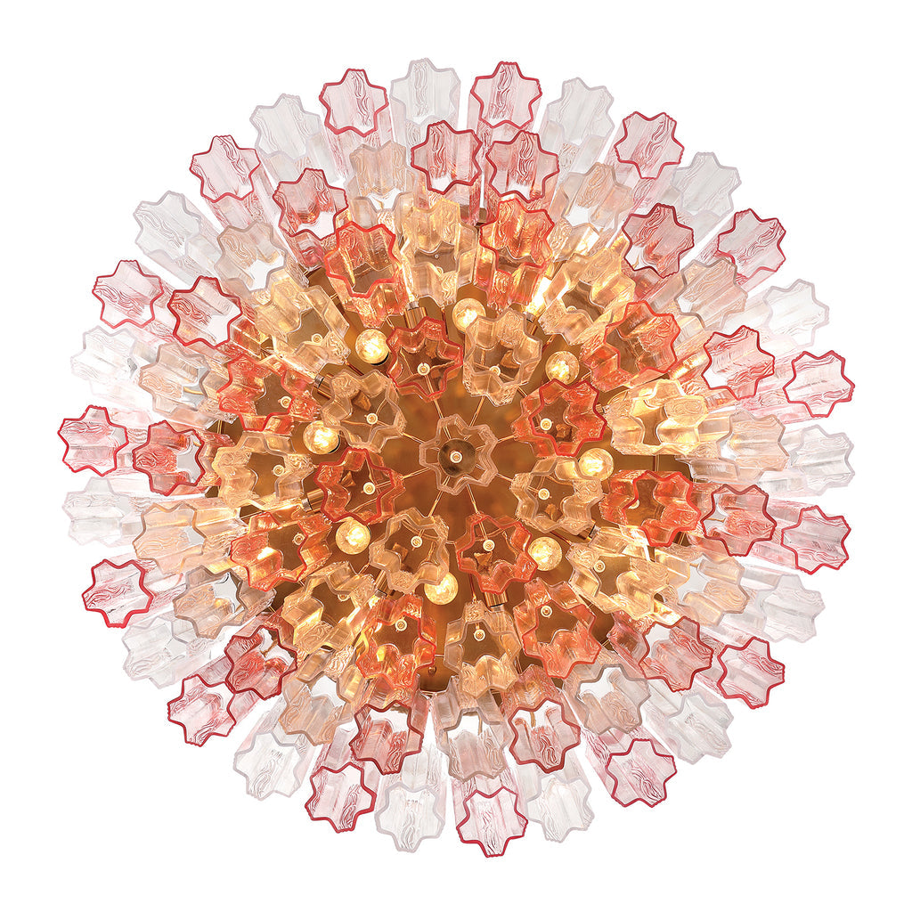 Crystorama Addis 16 Light Aged Brass Flush Mount