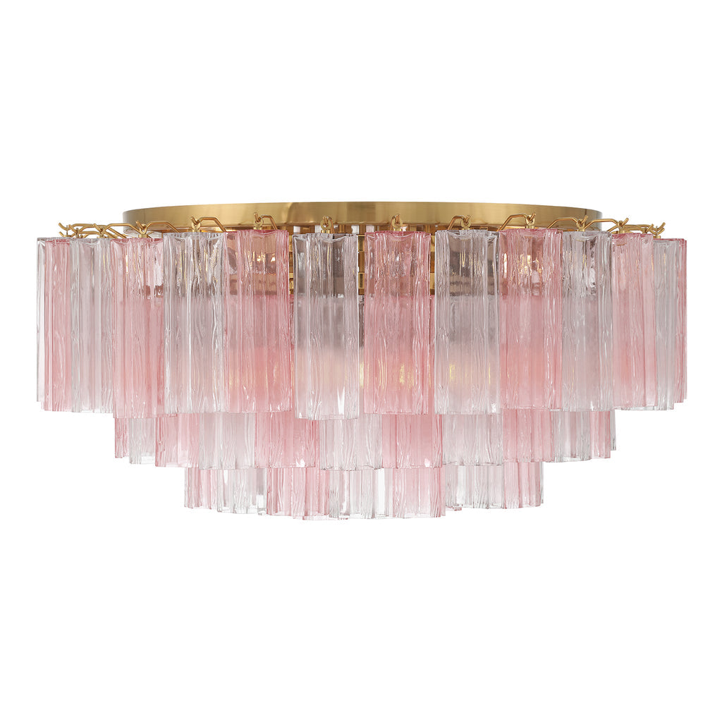 Crystorama Addis 16 Light Aged Brass Flush Mount