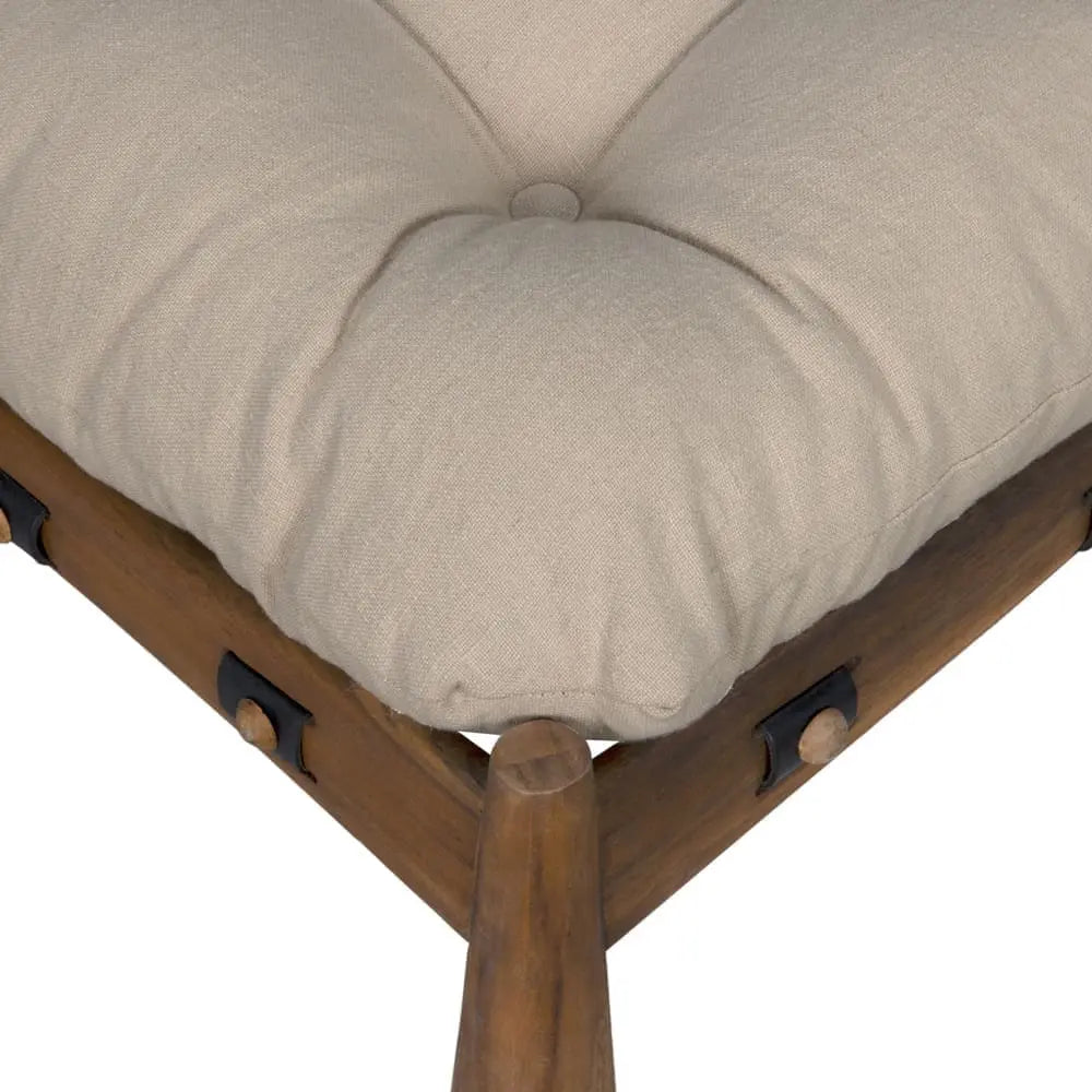 Noir Dante Stool, CFC Wrangler Mushroom upholstery