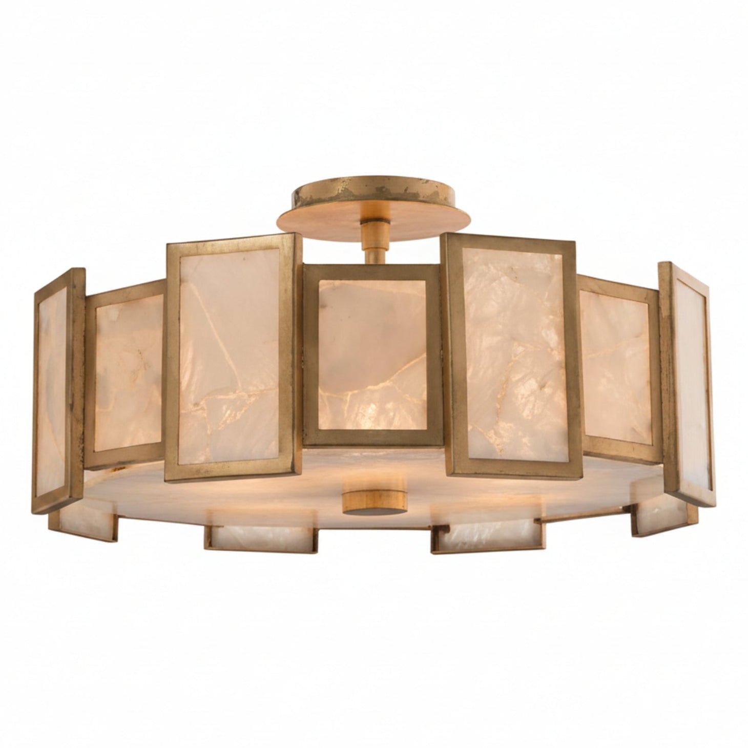 John Richard Calcite Panel Six-Light Semi-Flush
