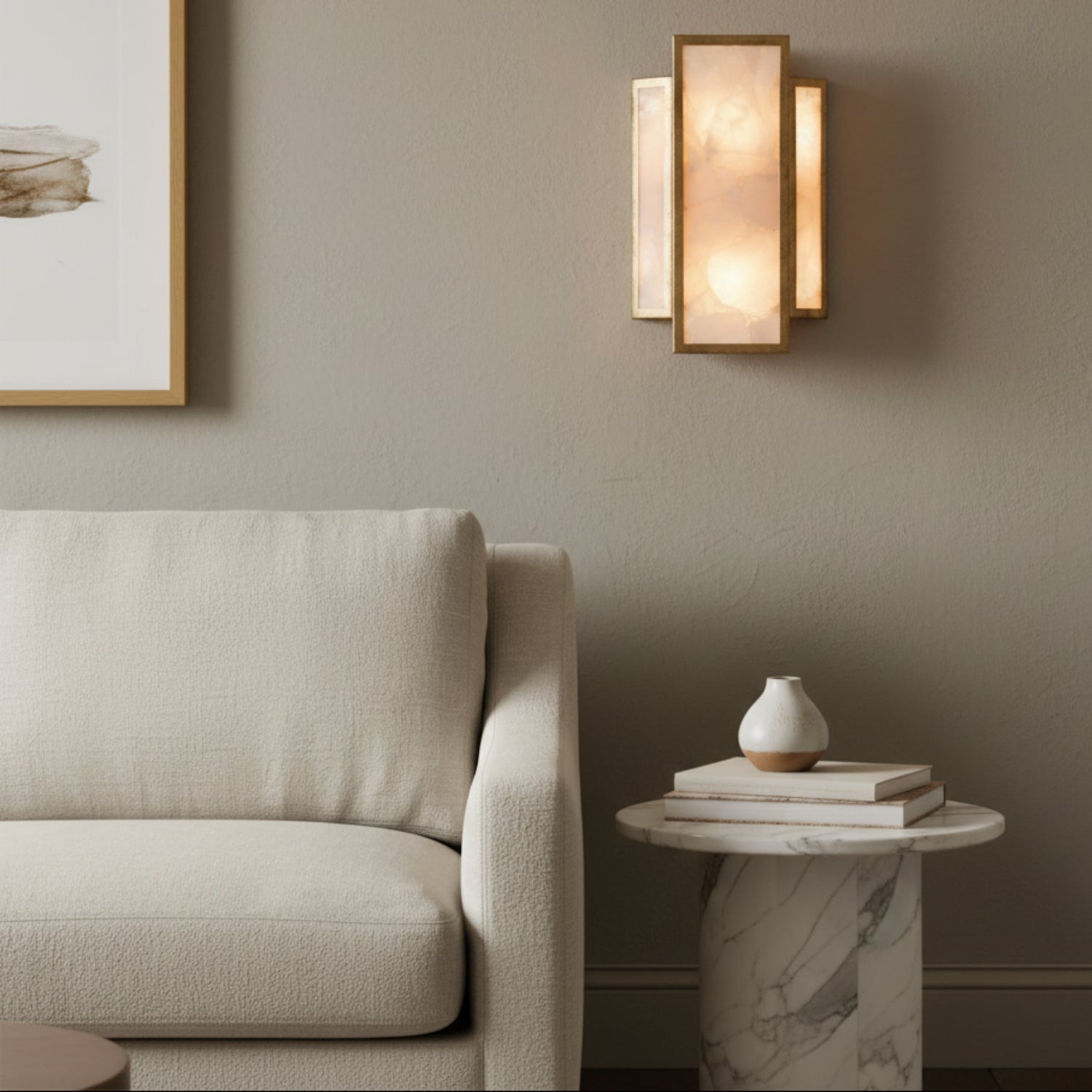 John Richard Calcite Panel Two-Light Wall Sconce