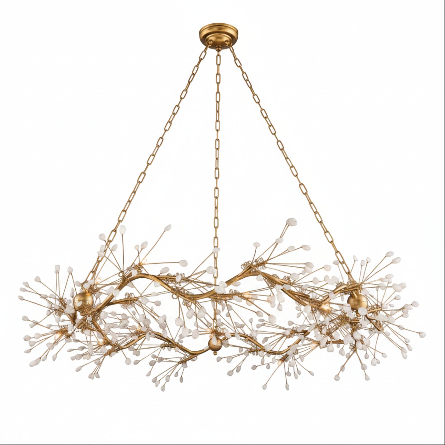 John Richard Waving Twelve-Light Quartz Chandelier