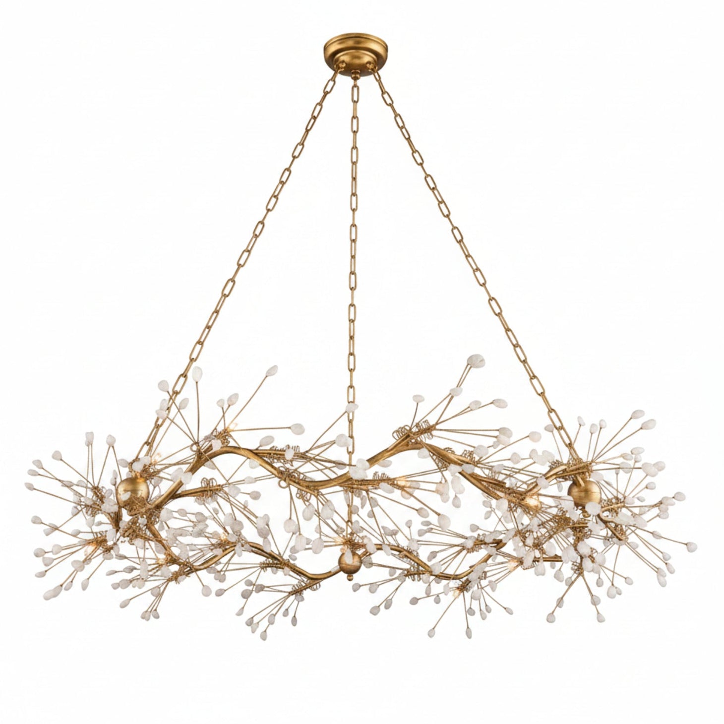 Waving Twelve-Light Quartz Chandelier