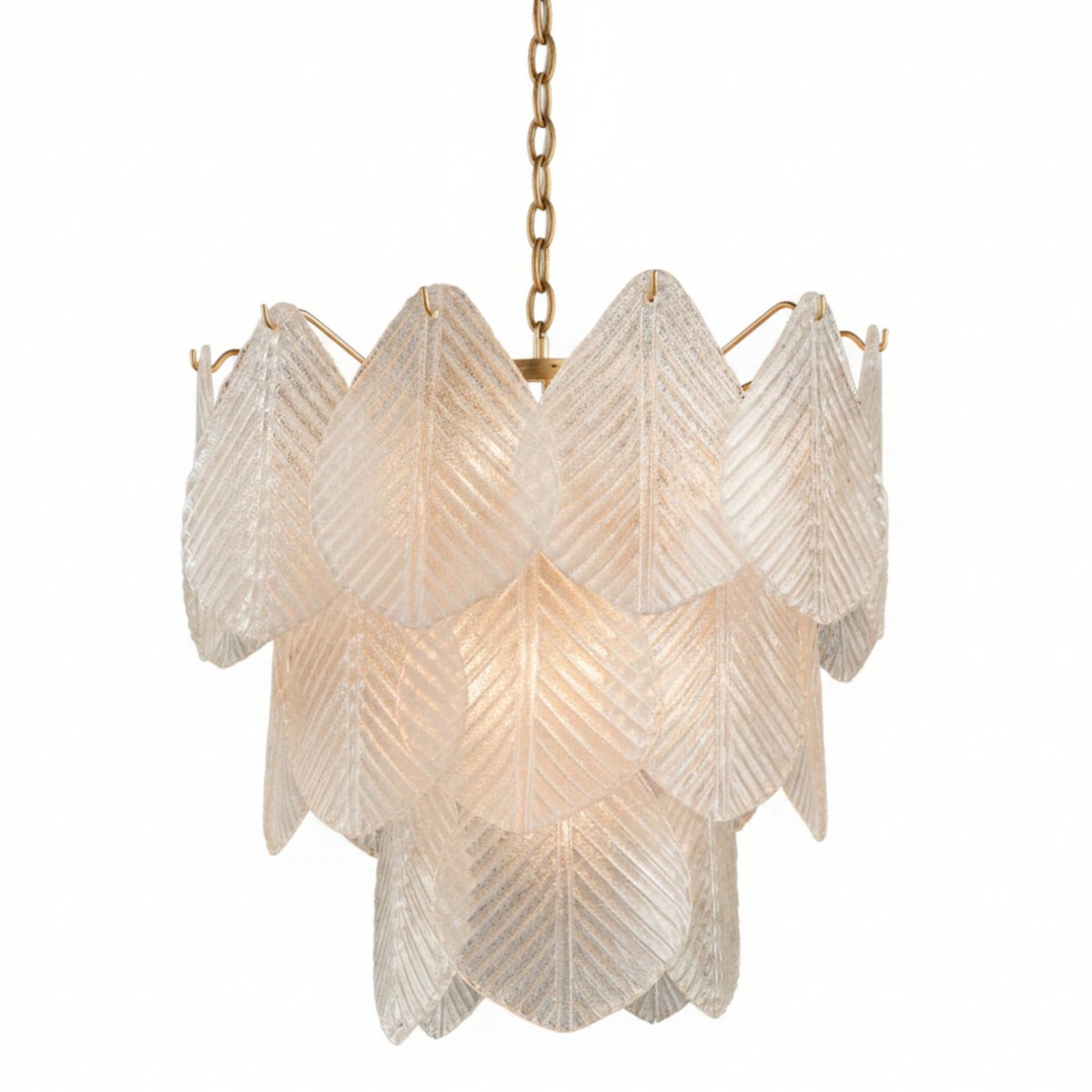 Frosted Glass Nine-Light Chandelier by John Richard