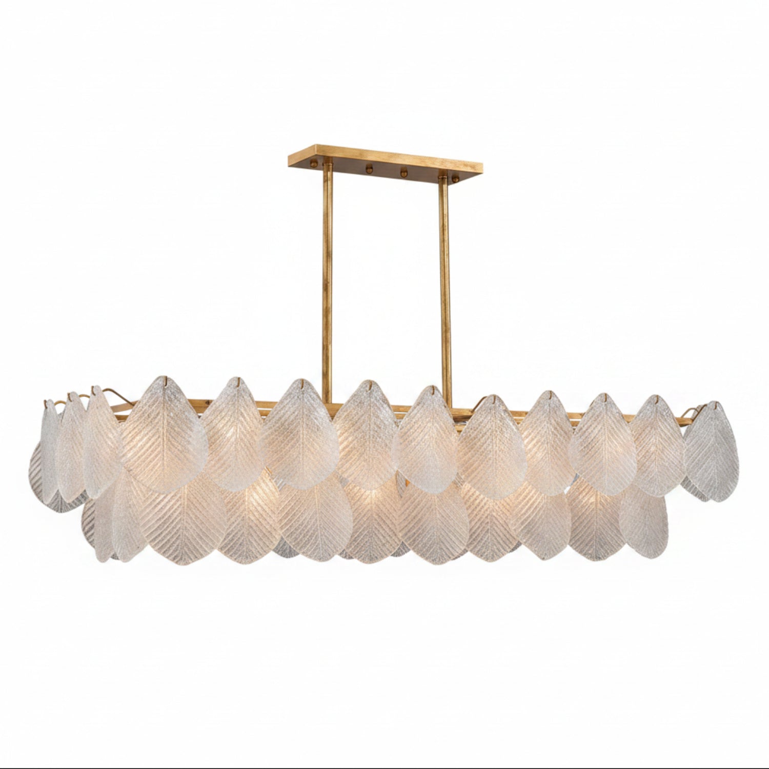 John Richard Frosted Glass Petal Horizontal Twenty-Four-Light Chandelier