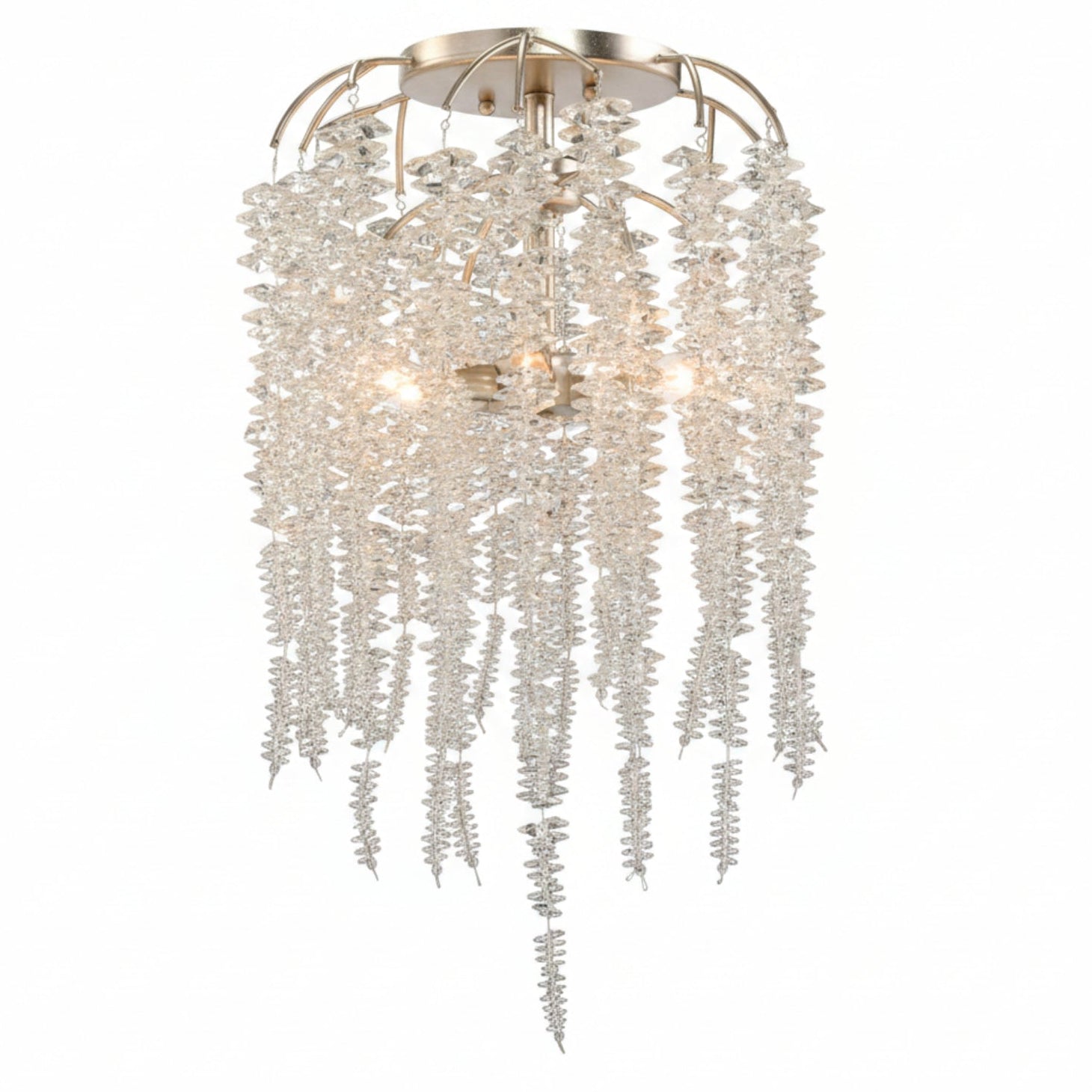 John Richard Cascading Crystal Six-Light Semi-Flush