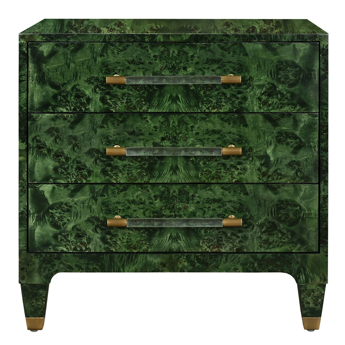 Worlds Away Amber Emerald Burlwood Side Table