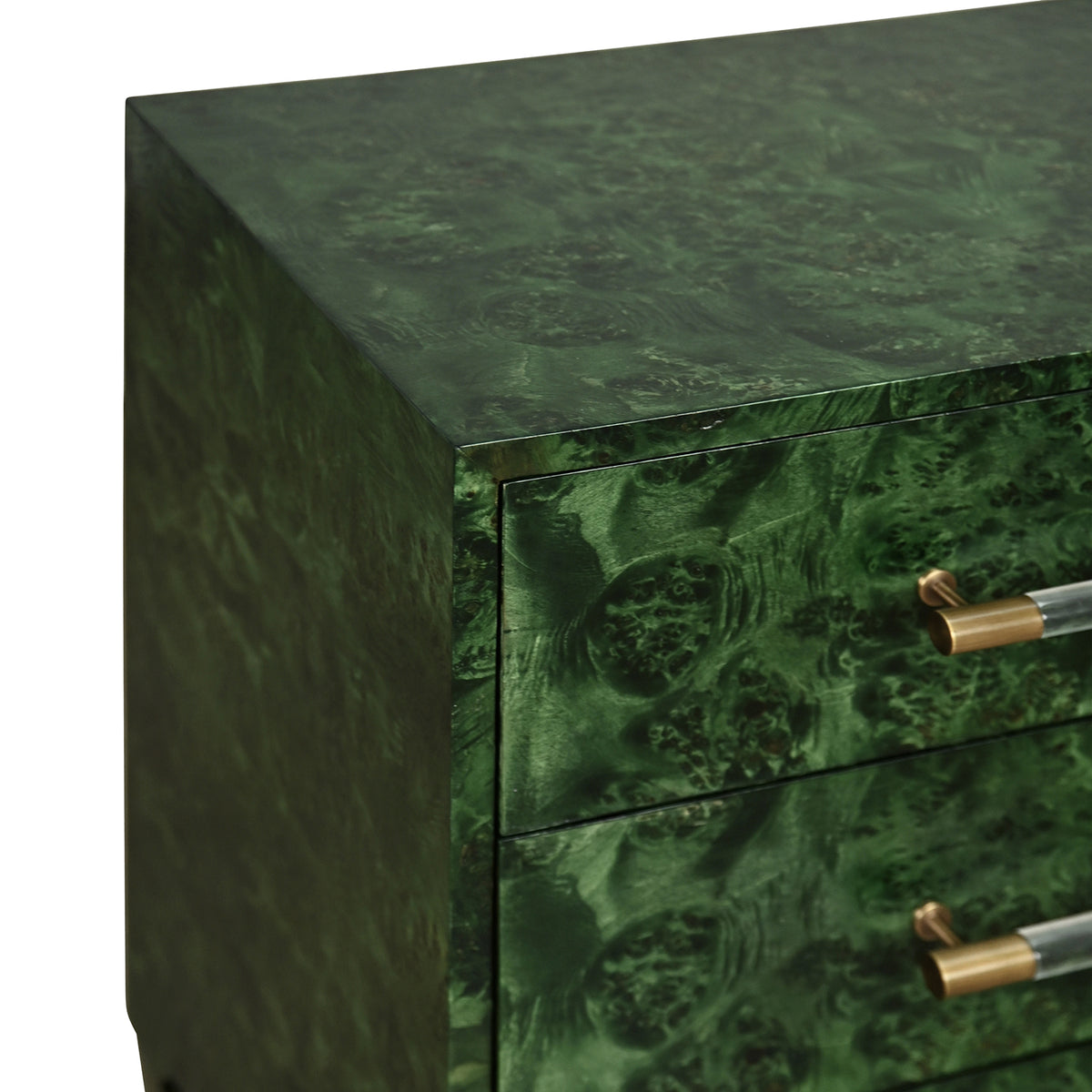Worlds Away Amber Emerald Burlwood Side Table