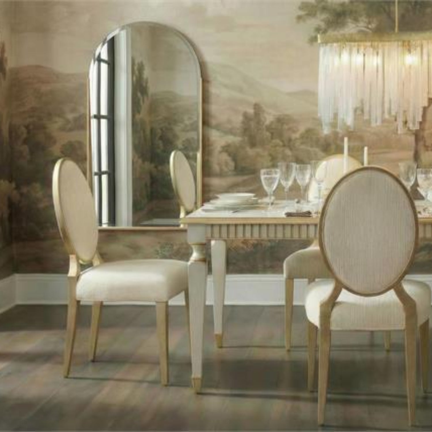 John Richard Ariane Rose Silver Side Chair