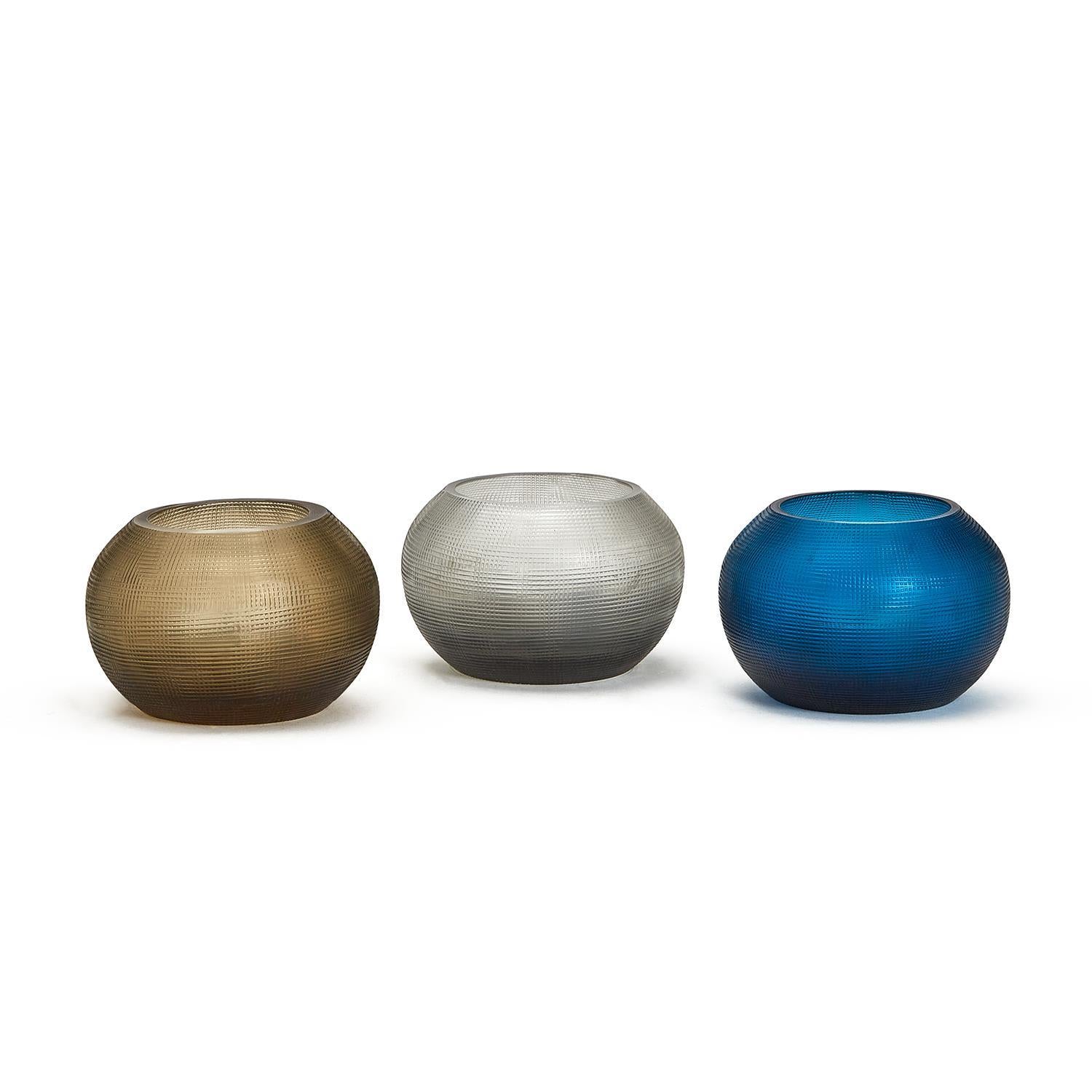 Handcrafted Glass Votive Set of 3