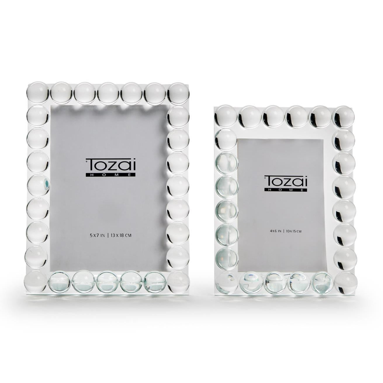 Bubbles Crystal Glass Photo Frame Set of 2