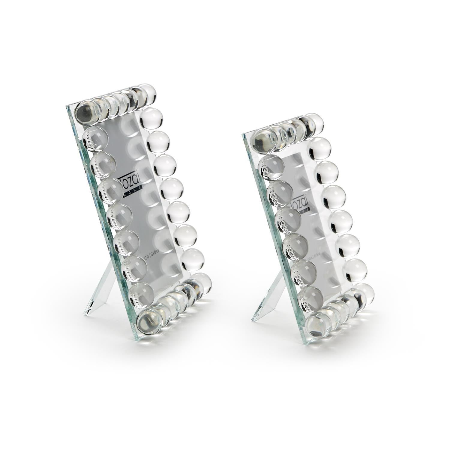 Bubbles Crystal Glass Photo Frame Set of 2