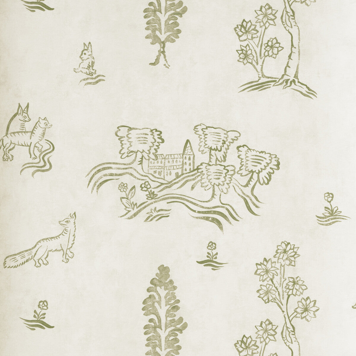 Andrew Martin x Kravet Couture Wychwood Basil Green Wallpaper