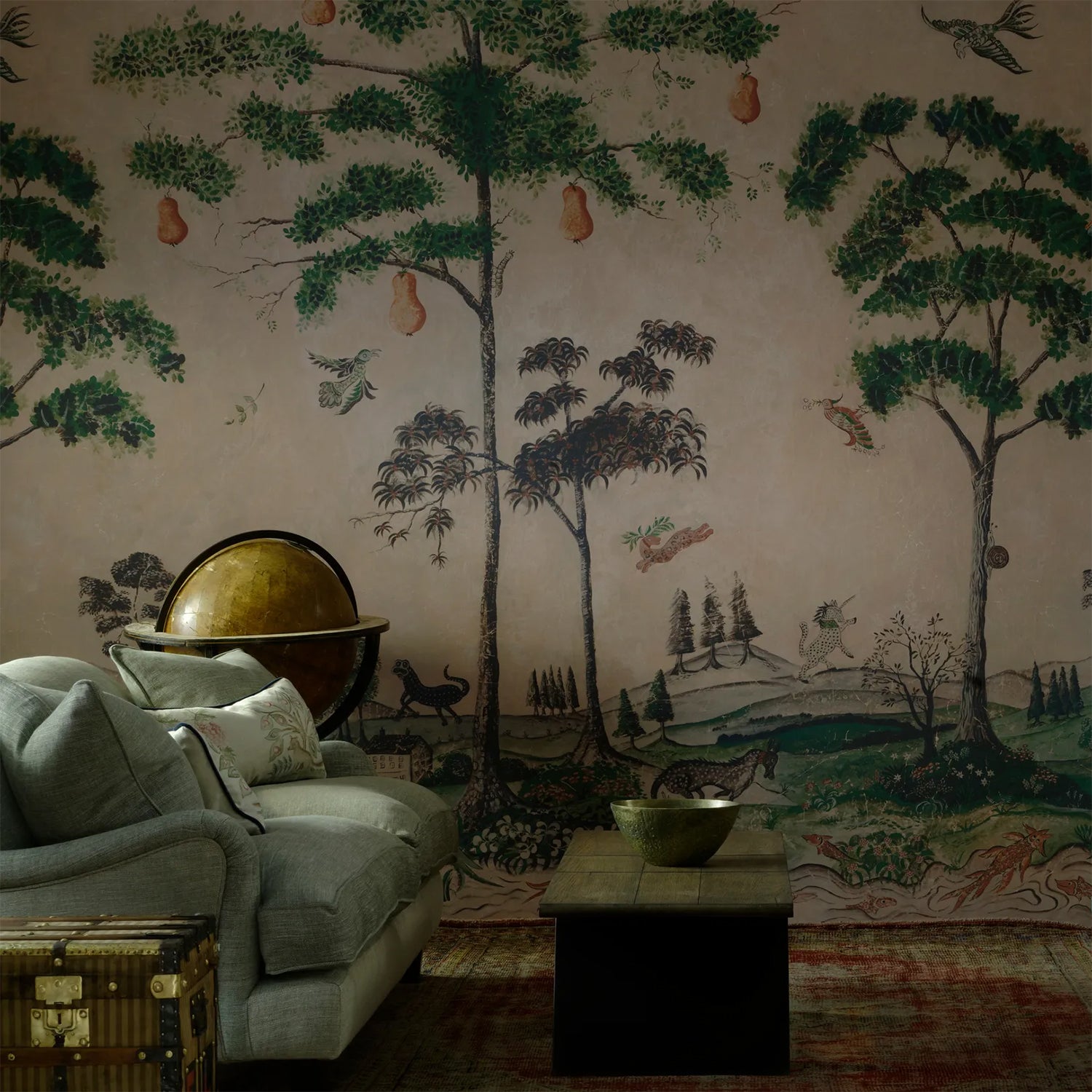 Andrew Martin x Kravet Couture Mythical Land Vellum Wallpaper