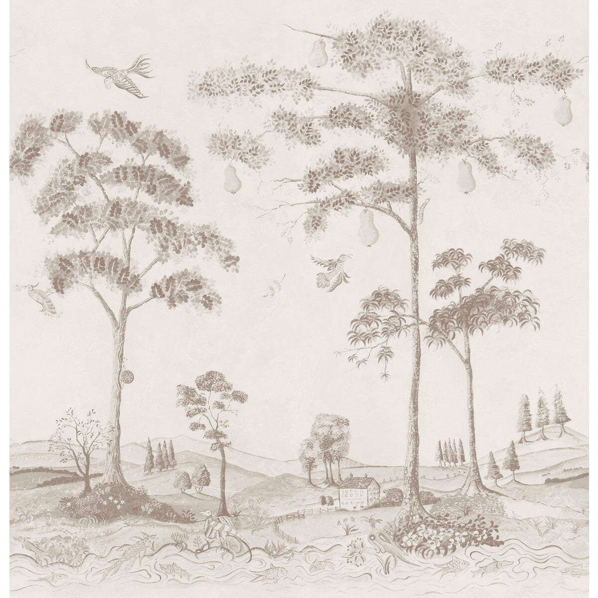 Andrew Martin x Kravet Couture Mythical Land Clay Wallpaper