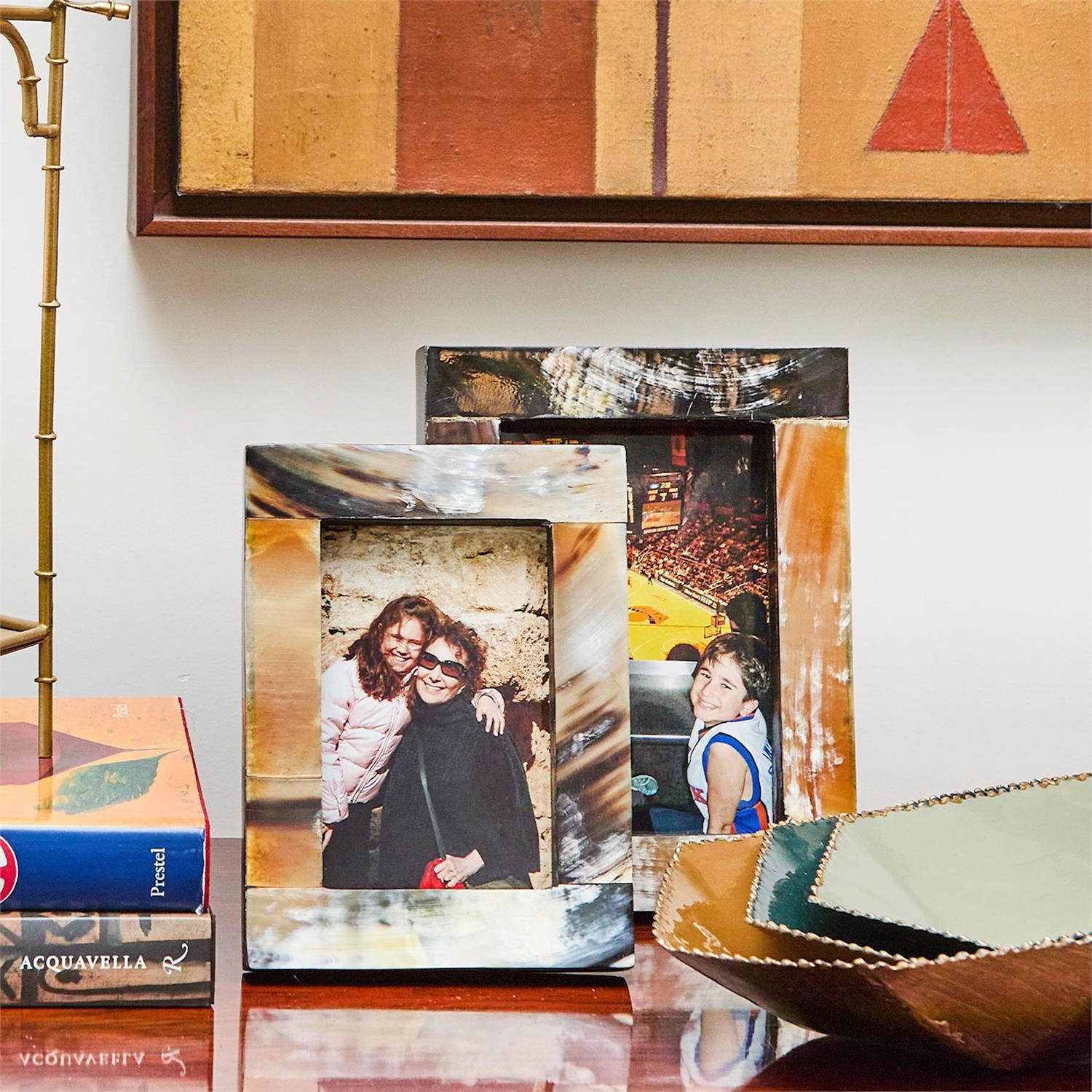 Bayard Natural Horn Photo Frame Set of 2