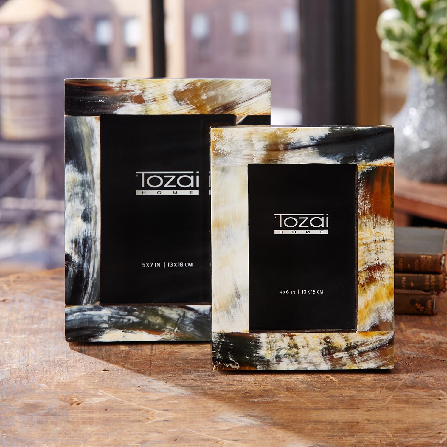 Bayard Natural Horn Photo Frame Set of 2