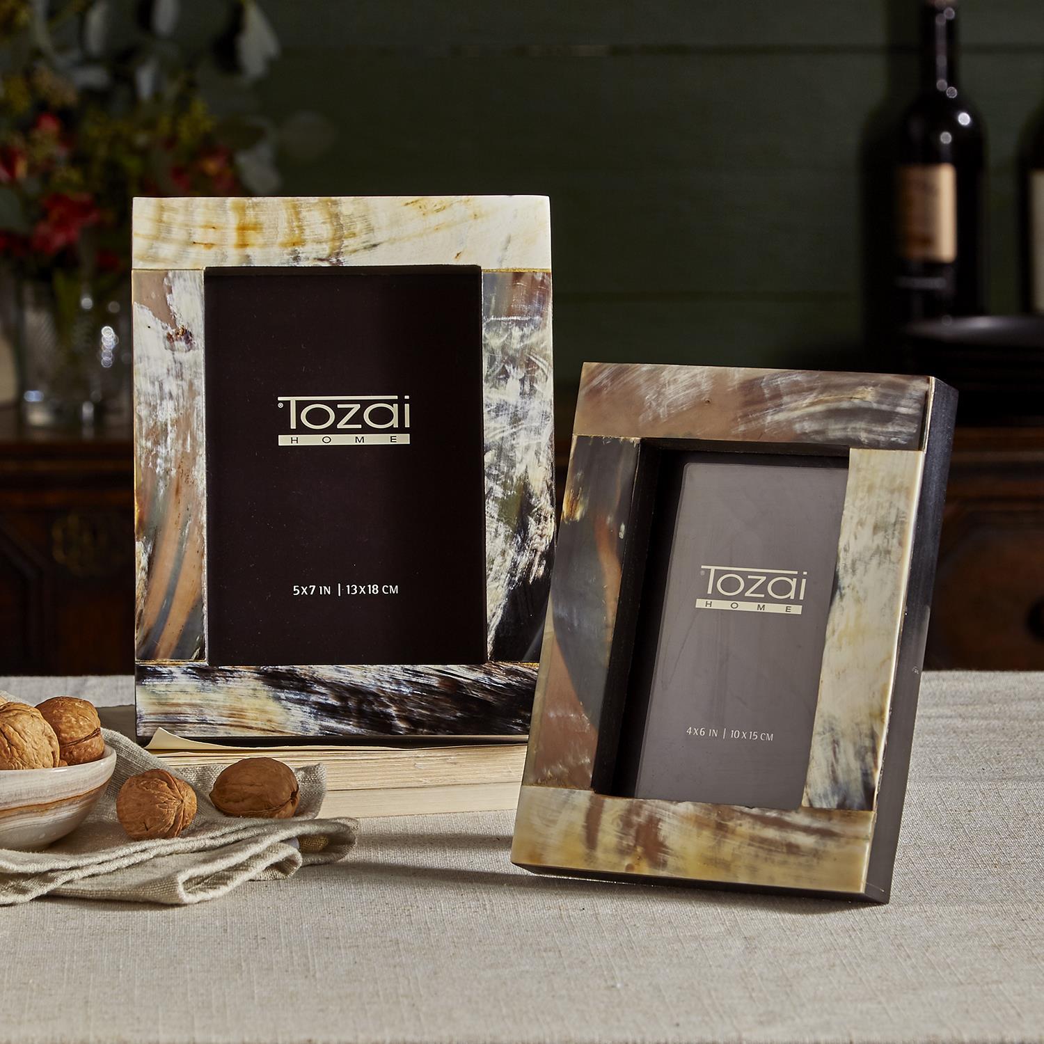 Bayard Natural Horn Photo Frame Set of 2