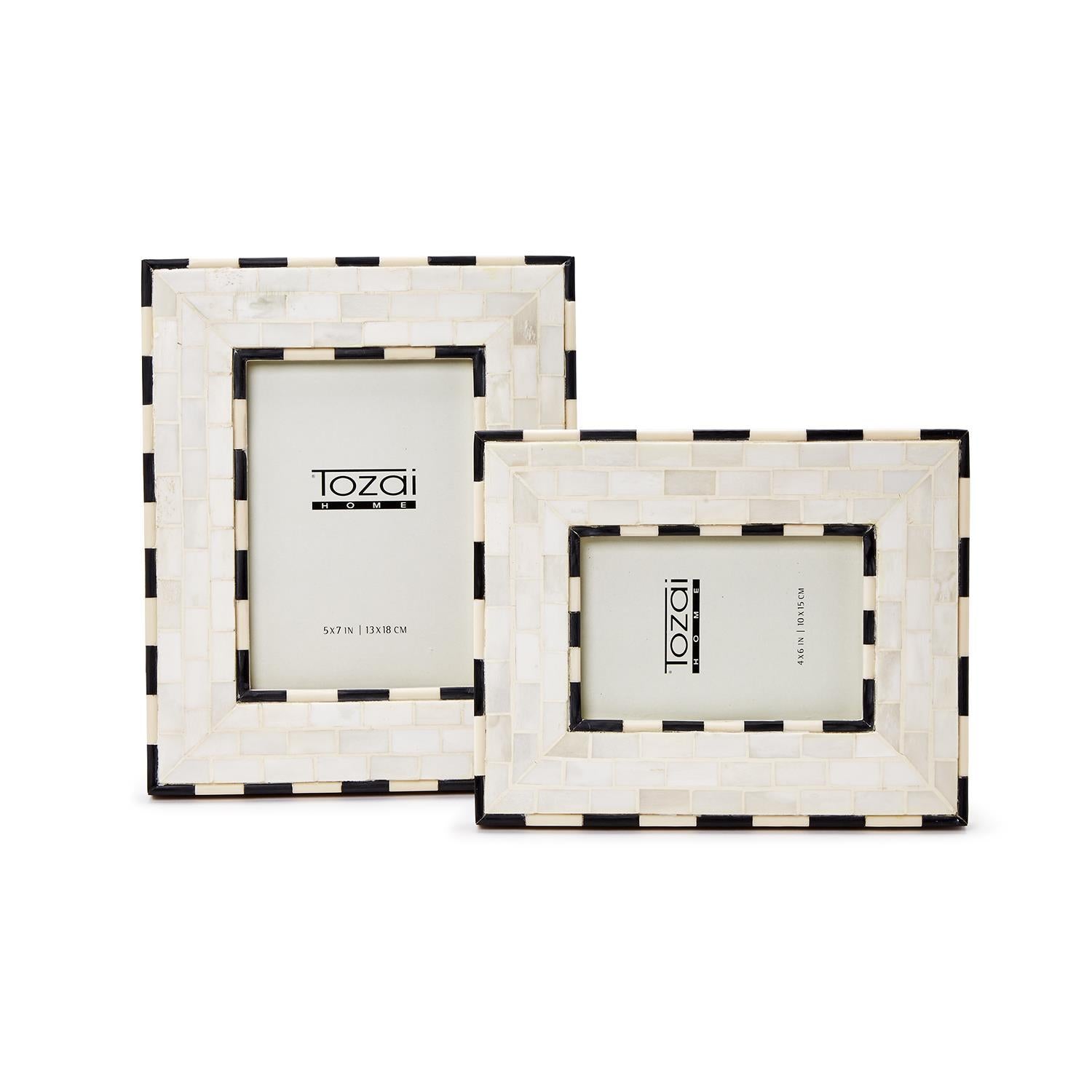 Brick Pattern Photo Frame Set of 2