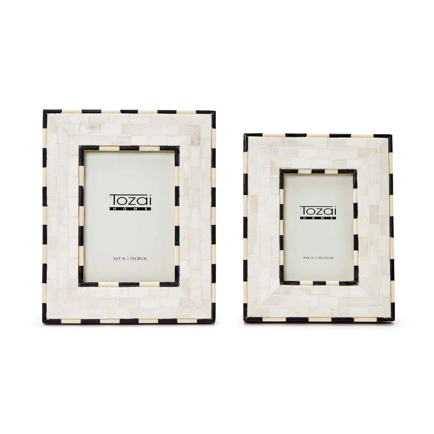 Brick Pattern Photo Frame Set of 2