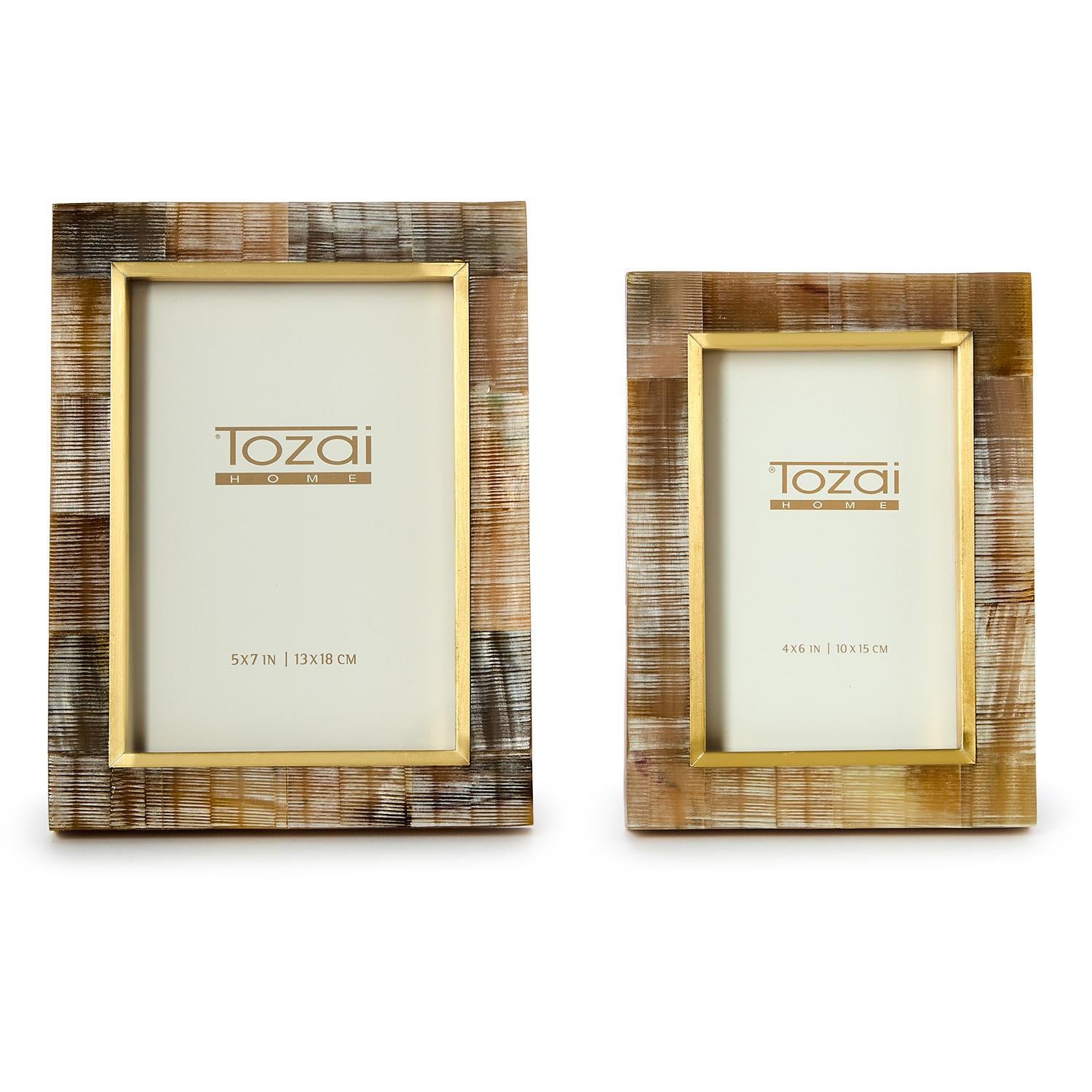 Chiseled Horn Photo Frame Set of 2