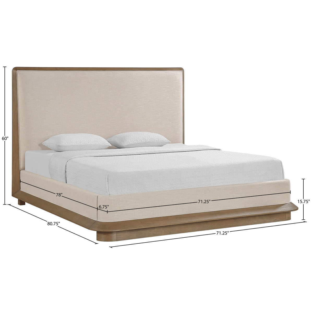 Adagio Brown Fabric Upholstered Bed