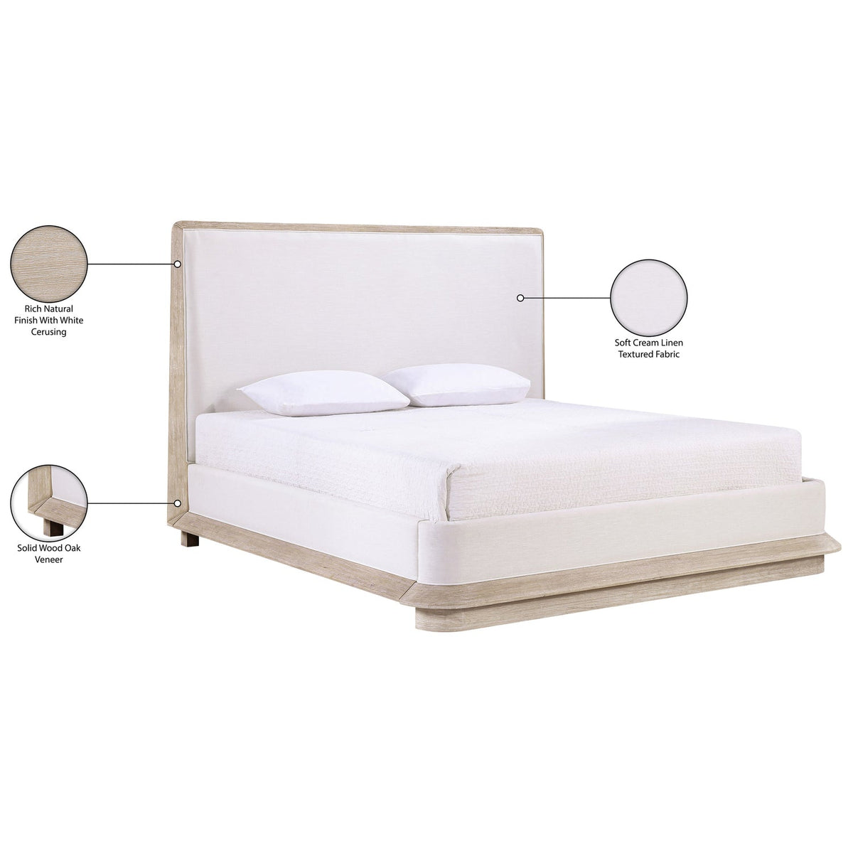 Adagio Natural Fabric Upholstered Bed