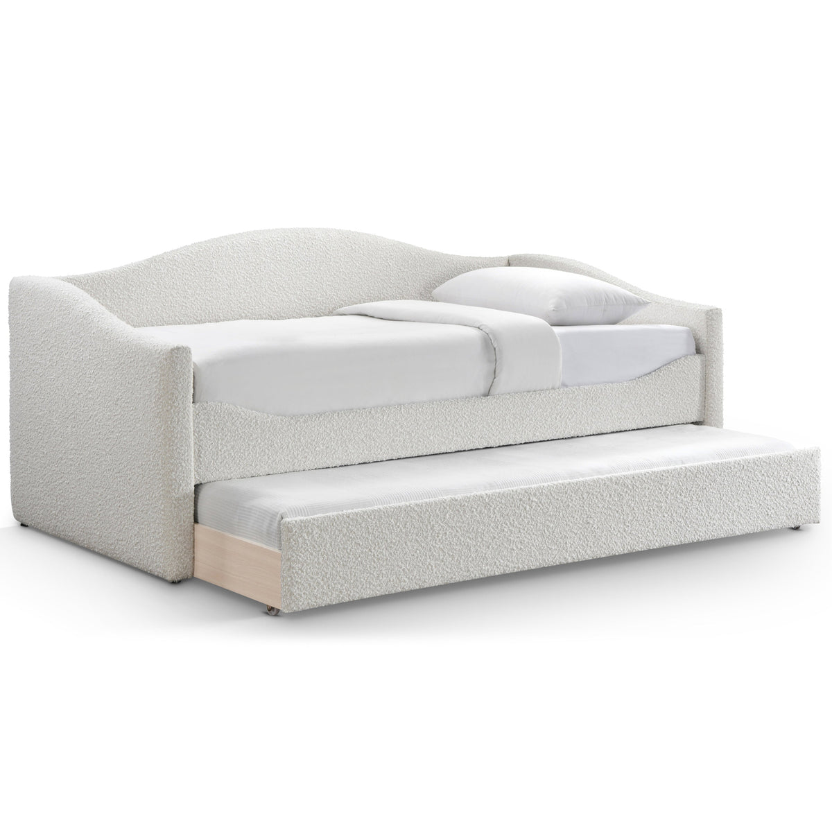 Arlo Cream Boucle Twin Daybed in cream boucle fabric, primary product view