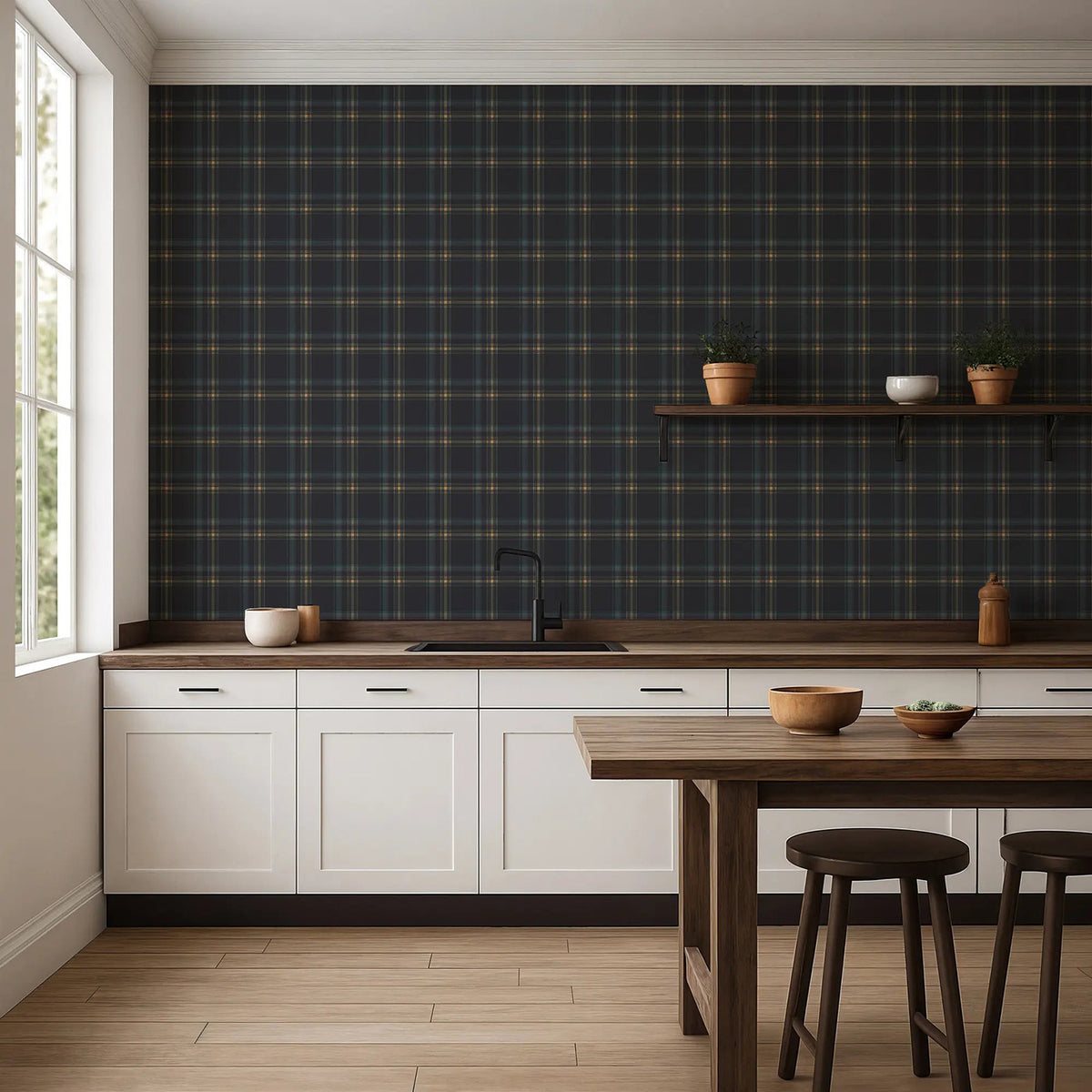 Mitchell Black Ashcroft Tartan Wallpaper