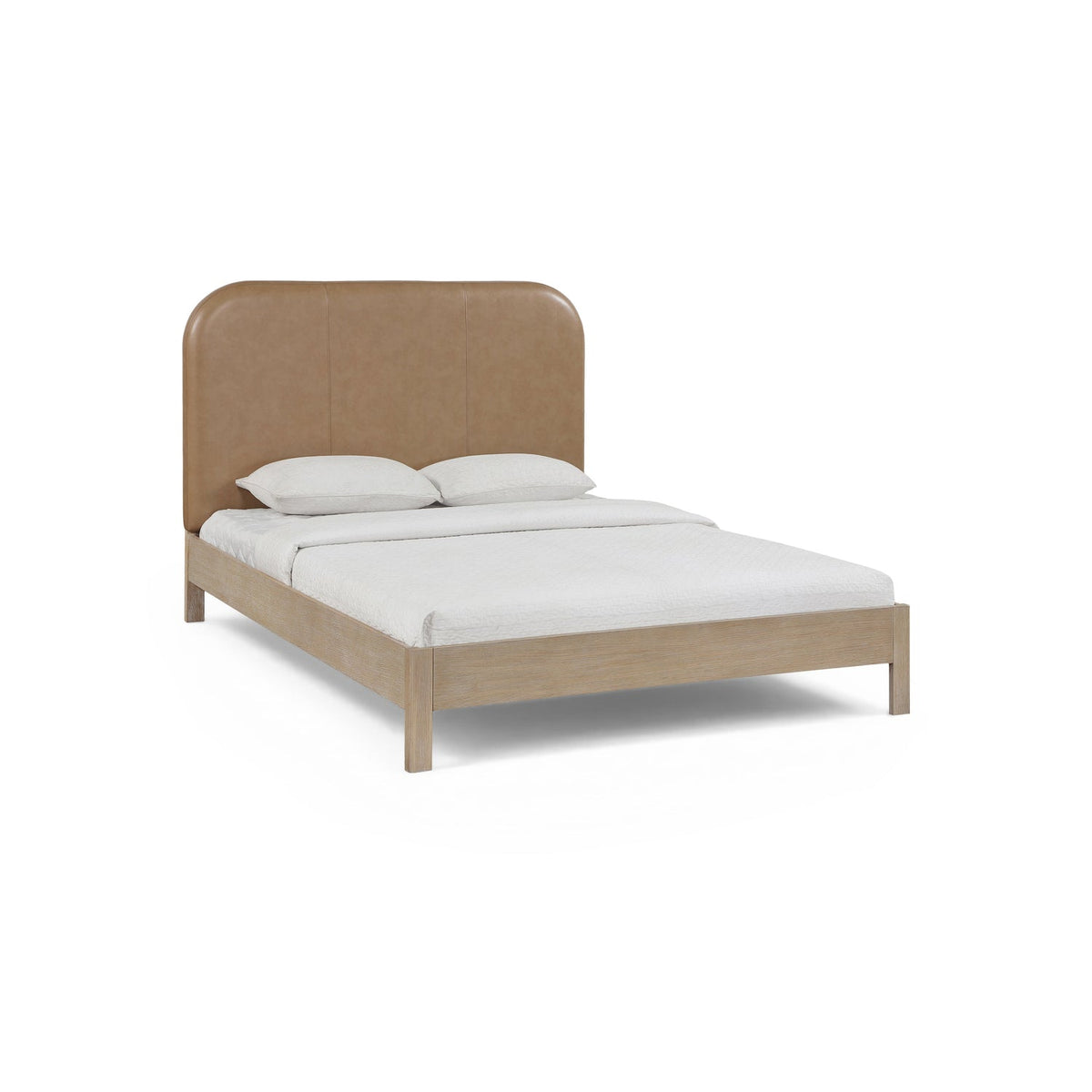Caswell Natural Vegan Leather Upholstered Bed