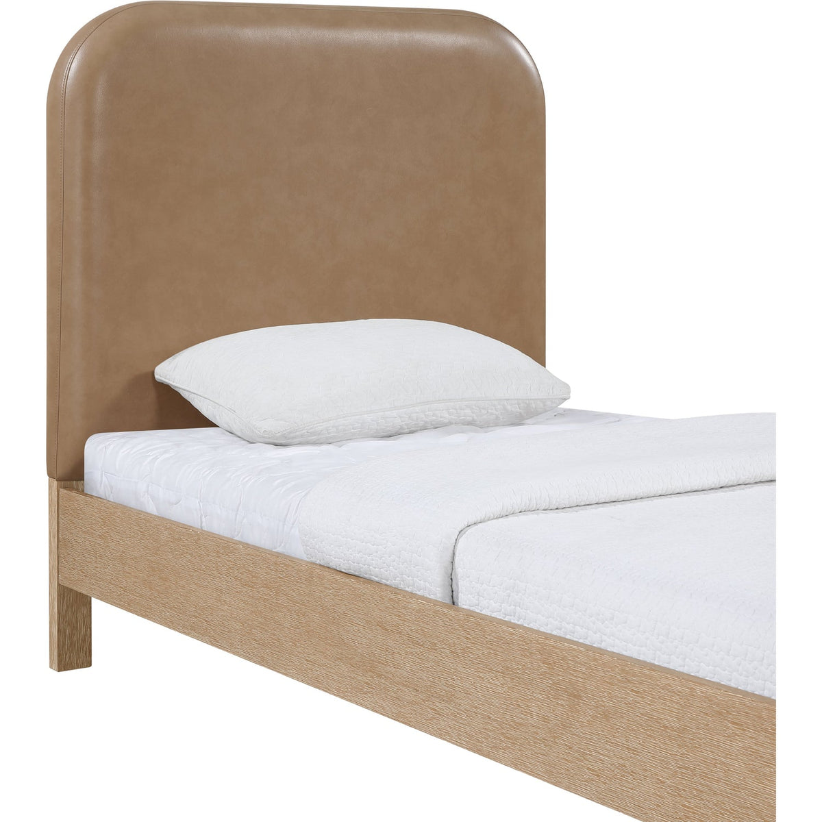 Caswell Natural Vegan Leather Upholstered Bed