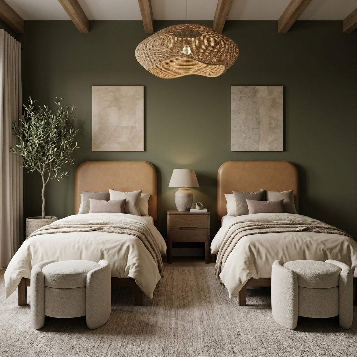 Caswell Brown Vegan Leather Upholstered Bed